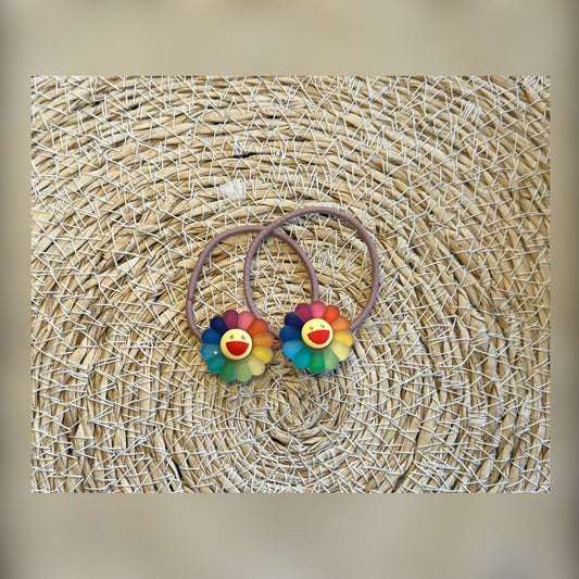 smiley bloemetjes elastiekjes