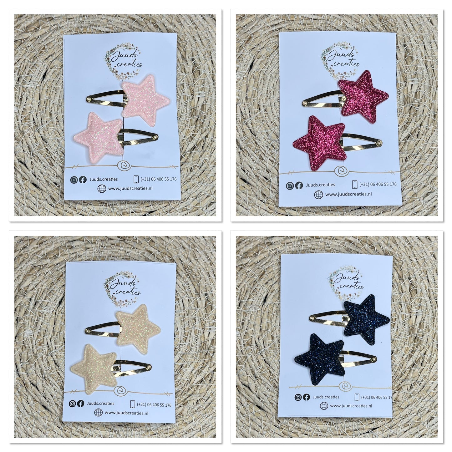 Glitter sterren clips