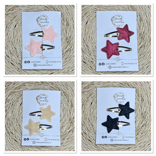 Glitter sterren clips