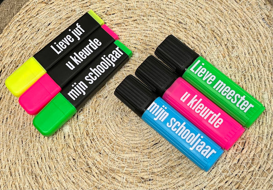 Lieve juf, meester markeerstiften