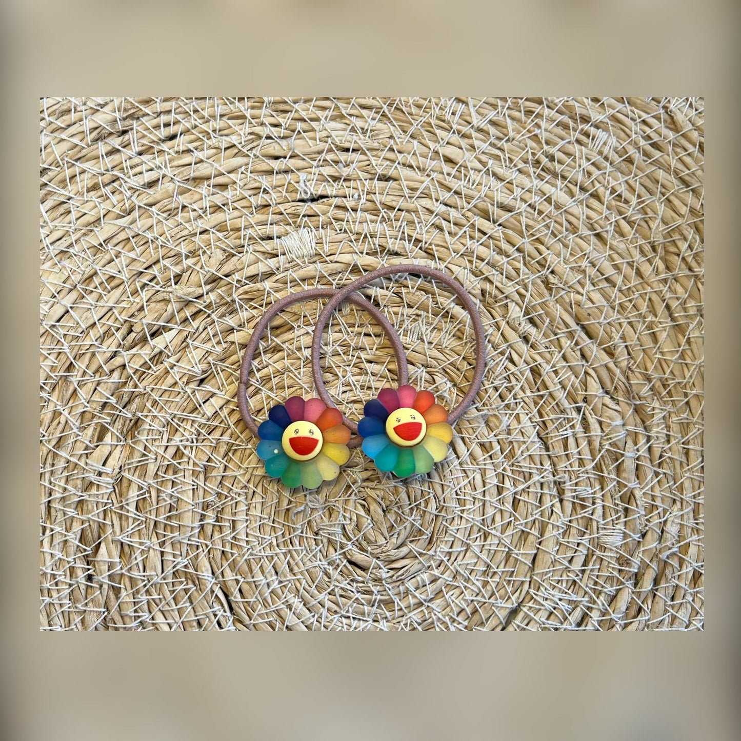 smiley bloemetjes elastiekjes